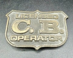 Vintage 1976 Oden Leather Design Brass CB Operator Belt Buckle Trucker Western