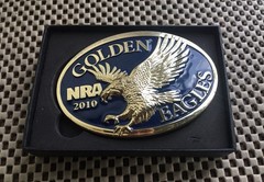 Vintage NRA Belt Buckle Golden Eagles 2010 w/Box-National Rifle Association
