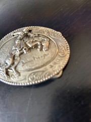 Vintage Collectible Bronco Buster F Remington Art Museum Metal Belt Buckle