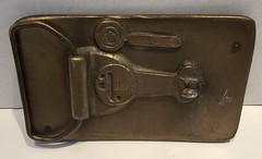 Vintage, 1975, FORD TRAVEL TRAILER / CAMPER, Brass Belt Buckle MENS Collectible