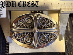 Gothic Cross Belt Buckle Silver Tone Ornate Oval Biker 4.1oz【CCKRO】