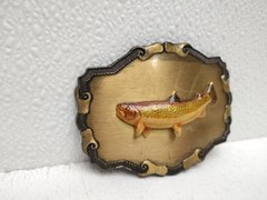 VTG. Belt Buckle Rainbow Trout Fish Western BeltBuckle Metal