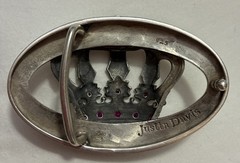 Vintage Rare Justin Davis Crown 925 Sterling Belt Buckle with stones