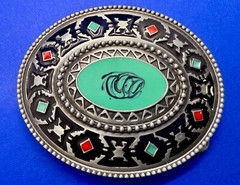 Southwestern Style Native Indian Tribal Art Pattern Enameled Colors Belt Buckle