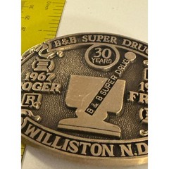 Vintage B&B Super Drug 30 Years Williston ND Belt Buckle 1967-1997 Pharmacy