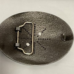 Belt Buckle Monogrammed Gold Colored “S” On A Pewter Colored Buckle 3×4
