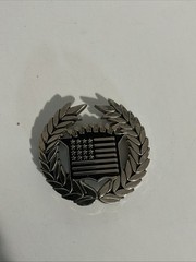 Vintage Famous Stars & Stripes CADILLAC Crown Logo w/USA Flag Belt Buckle #8387
