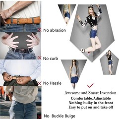 WERFORU No Buckle Show Suit for pants size 30&Prime;-48&Prime;, A-black Gun Color Snap