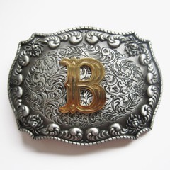 3-D INITIAL LETTER  » B  » RODEO COWBOY WESTERN BELT BUCKLE