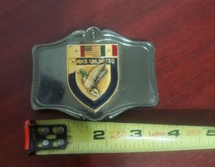 1978 Goldtone Ducks Unlimited Enameled Belt Buckle By A.H.M. Vintage Brass