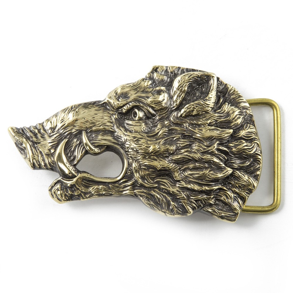 Belt buckle Wild boar head, Handmade hunter trophy wild boar