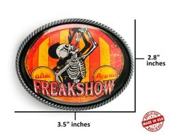 Freak Show Neo Vintage Circus Art Handmade Artisan Belt Buckle