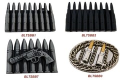 Western Real Cowboy Style Rodeo New Mens Womens Gun Bullets Metal Belt Buckle