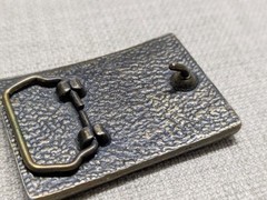 1970s vintage TOOLED belt buckle HANDCRAFTED leather DUCKS hunting WESTERN brass