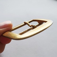 Vintage Gold-Tone Belt Buckle 40mm Pin Rectangle Shape School Uniform Hardware