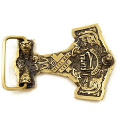 Thor Hammer Belt buckle, Scandinavian Old Norse Viking Mjolnir buckle
