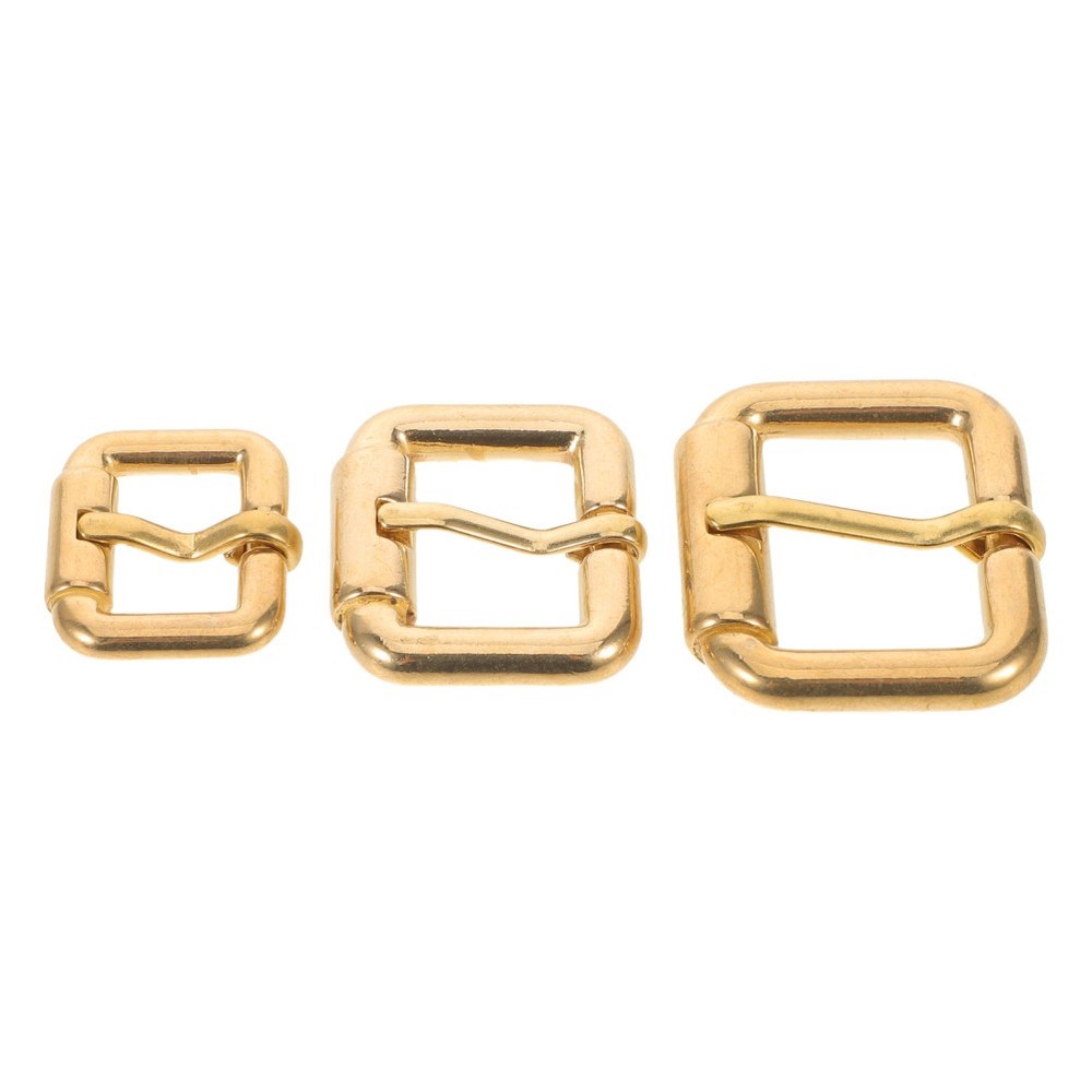 3 Pcs Brass Strap Adjuster Buckle Replacement Metal Belt Hardware
