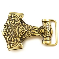 Thor Hammer Belt buckle, Scandinavian Old Norse Viking Mjolnir buckle