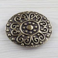 Flower ornament Oktoberfest costume belt buckle brass removable clasp gs5497
