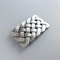 Vintage Silver Plated Cross Celtic Knot Rectangle Belt Buckle Boucle de Ceinture