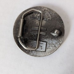 Vintage 1970s Pewter Round Martial Arts Karate Belt Buckle