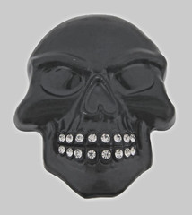 Black Skull Belt Buckles Men Skeleton Grillz Teeth Bling Rhinestones Halloween