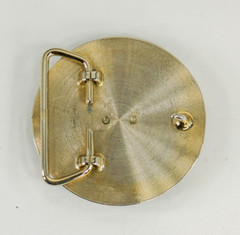 Orange Stone gold tone floral scroll round belt buckle western style