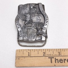 Vintage 1981 Bergamot Brass Works Montana Is What America Was Belt Buckle C-20