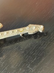 Vintage Collectible Guitar Rhinestones Metal Belt Buckle