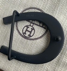 Hermes Buckle Waist Belt 38mm Plated Black Hermès Fer à Cheval horseshoe-shaped