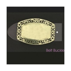 Vintage Floral Brass Belt Buckle, Western Style, Classic Metal Design