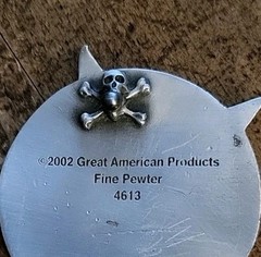 Nautical Star Belt Buckle Red & Black 2002 Great American Products Fine Pewter