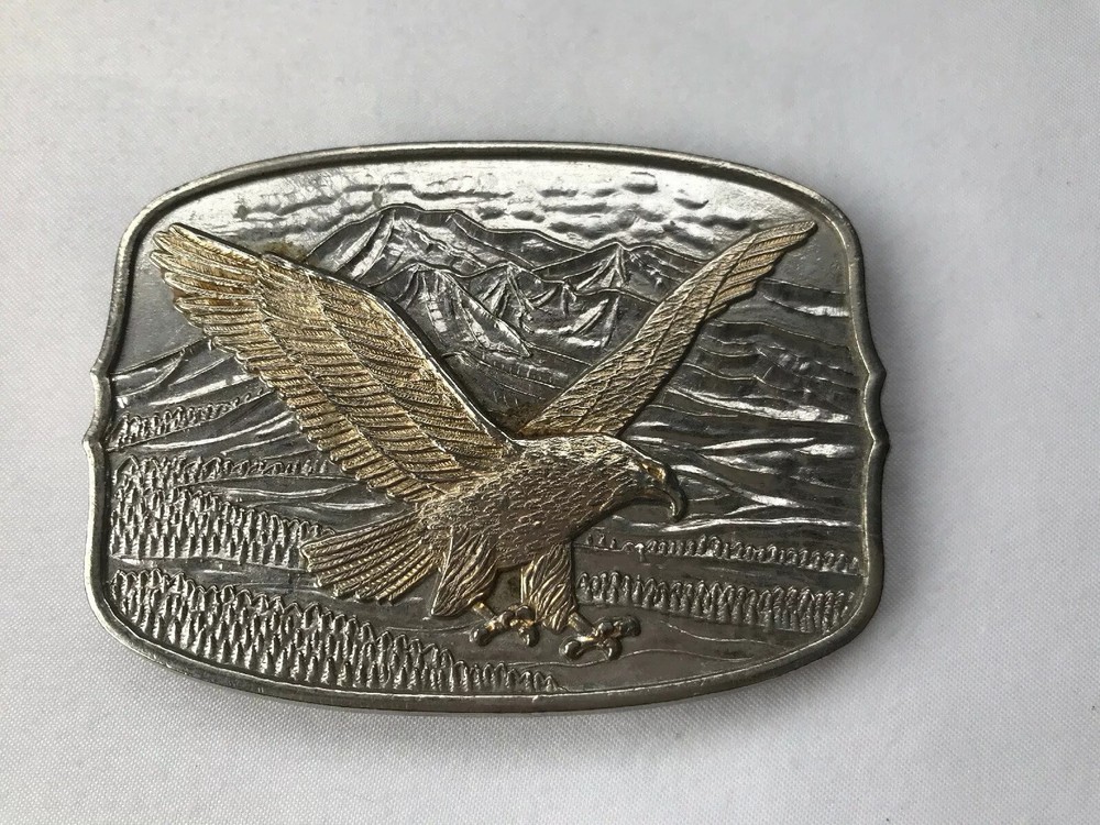 International Monetary Mint American Eagle Silver & 24K Gold Belt Buckle