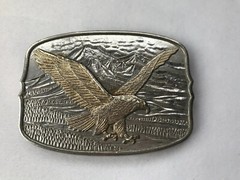 International Monetary Mint American Eagle Silver & 24K Gold Belt Buckle