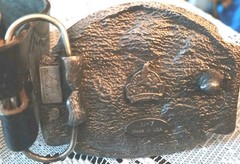 TWO STEP Belt Buckle 1994 Siskiyou Buckle Co. #N-7 Cowboy Western USA W/36&Prime; Belt