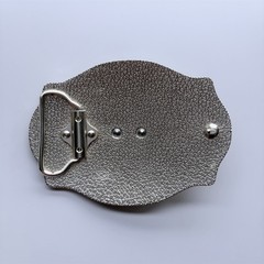 Bright Silver With Gold Longhorn Bull Rodeo Cowboy Cowgirl Belt Buckle Hebilla