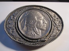 FAUX LIBERTY NICKEL 1937 THEME BELT BUCKLE – GW-13