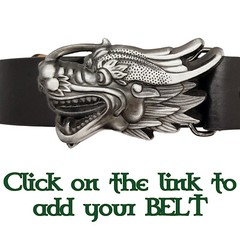 Chinese Dragon Belt Buckle Biker Gothic Metal Pewter Finish Calendar Martial