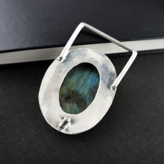 Natural Labradorite Gemstone Handmade 925 Sterling Silver Vintage Belt Buckle