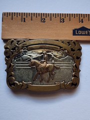 VTG Comstock German Silver Cowboy Rodeo Rider Western Mountain Ranch Belt Buckle
