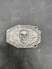 SKULL FANTASY ART PEWTER BELT BUCKLE