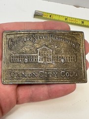 COLORADO PENITENTIARY BELT BUCKLE RARE FOR REPAIR FELON CONVICT JAIL