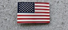 UNBRANDED USA Flag Belt Buckle, Metal, 3.5&Prime;Wx2.25L, » MultiColor, New!