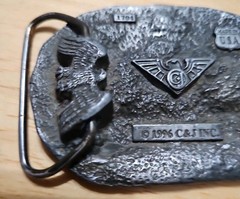 Tow Truck Operator Belt Buckle Made USA 1996 C&J Inc Pewter Metal
