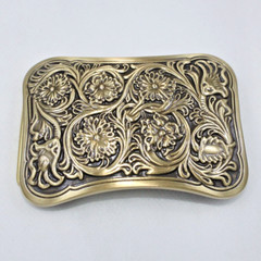 Solid Brass Flower Belt Buckles Tongue Pin Belt Buckle Fits For 1.5 INCHES Belt