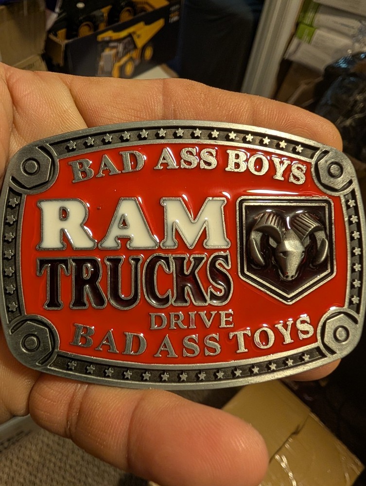 Dodge Ram Red Pewter Color Logo Belt Buckle RAM Collectible new
