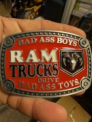Dodge Ram Red Pewter Color Logo Belt Buckle RAM Collectible new