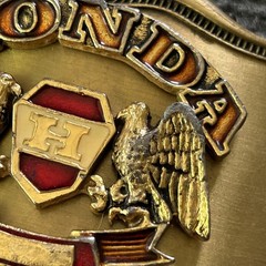 Vintage Honda Belt Buckle Mens Gold Western Eagle Logo Rectangular 1978