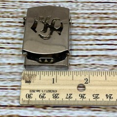 Initial Belt Buckle Silver Tone Calligraphy Letter Cutout Design