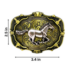 Western Kid&rsquo;s Horse Pattern Belt Buckle – Hebilla vaquera para niños